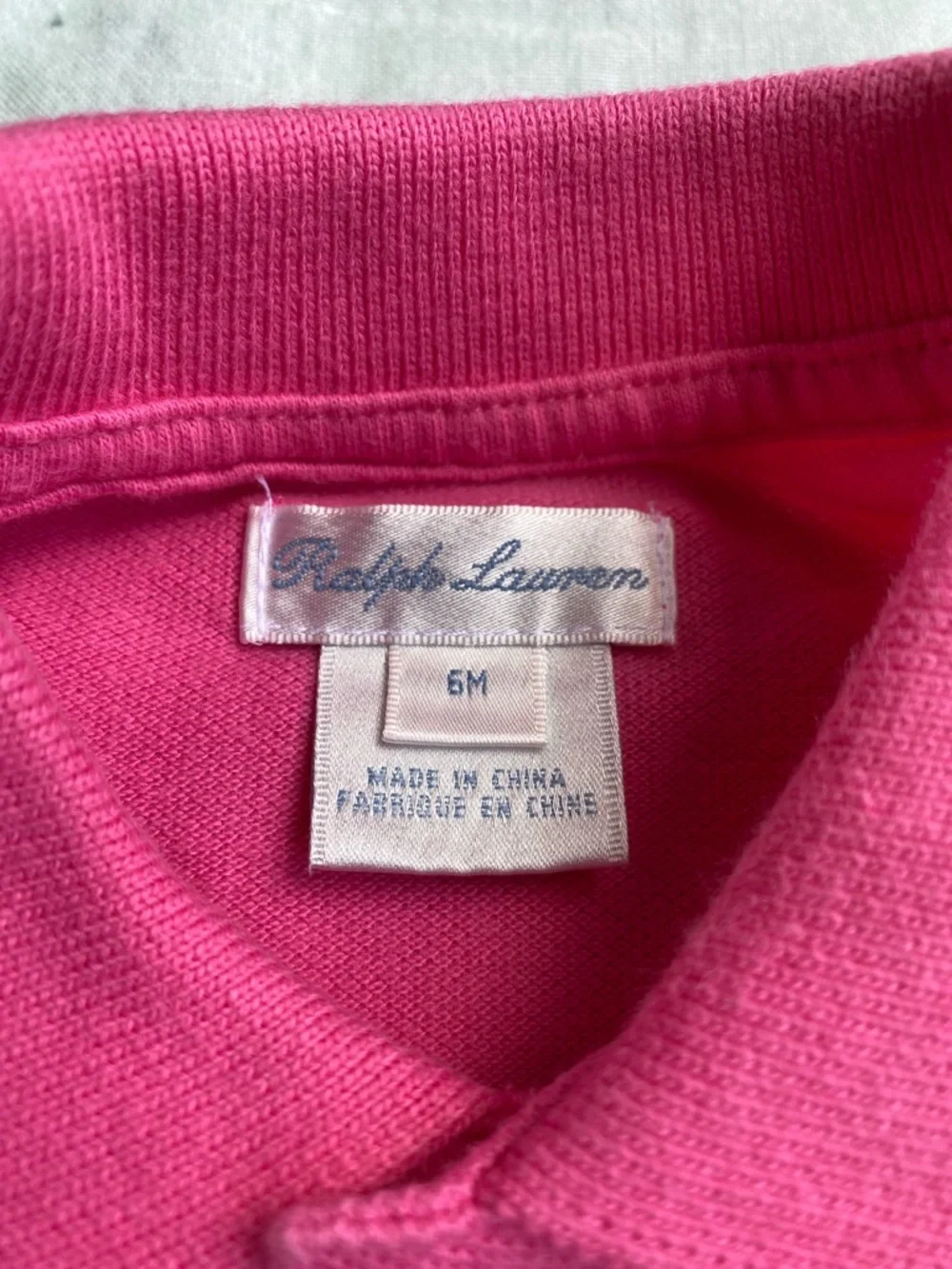 Ralph Lauren baby hot pink cotton short sleeve polo shirt